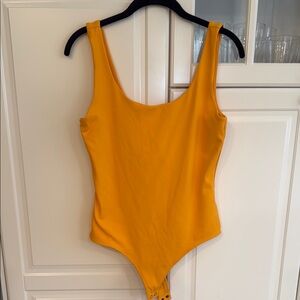 Express Orange Bodysuit with Tank Straps